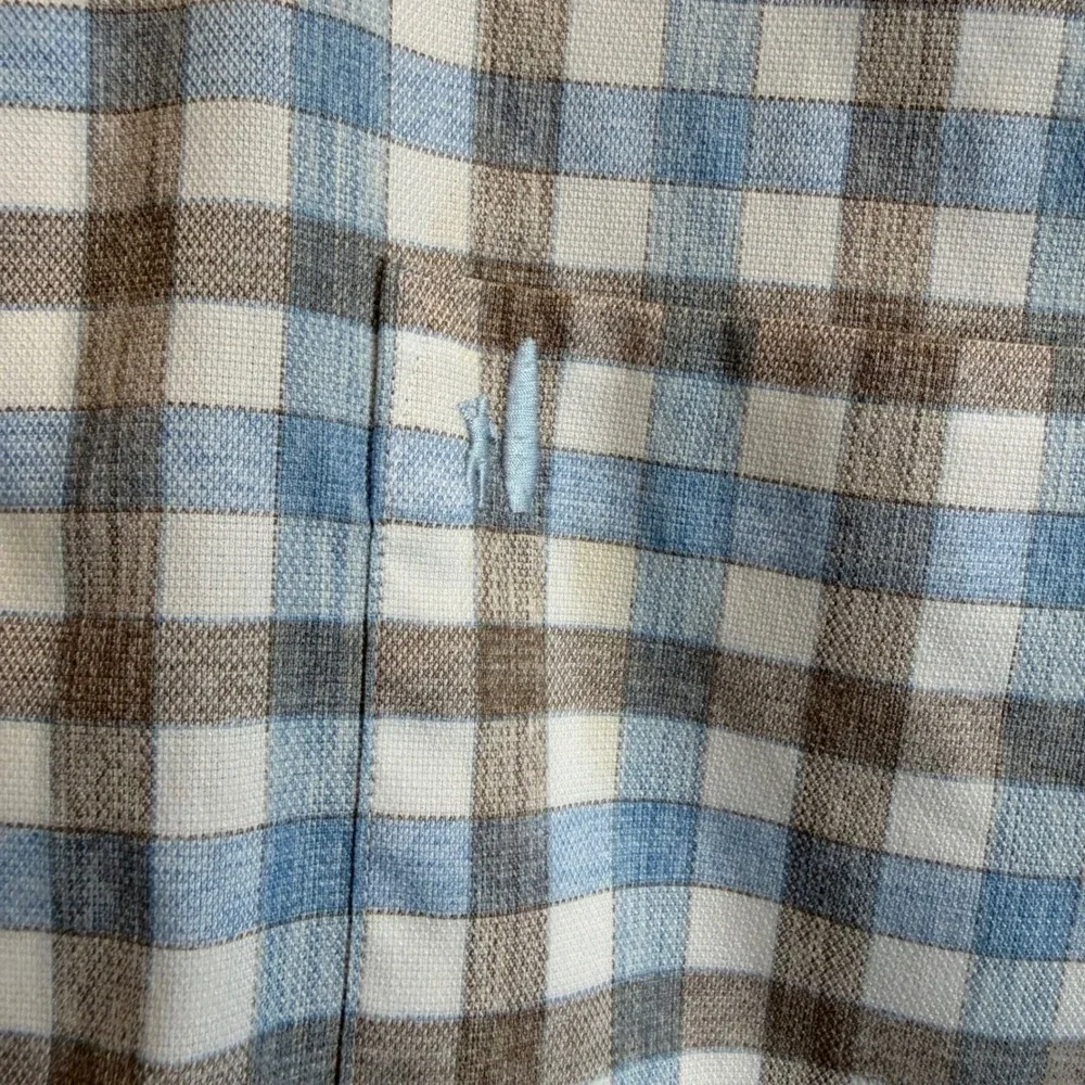 Johnnie-O Boys McArthur Performance Check Button Down Shirt Blue Bamboo Size 14